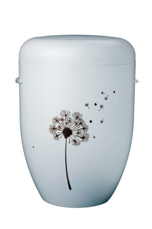 Urne weiß  Pusteblume Gravur 10368