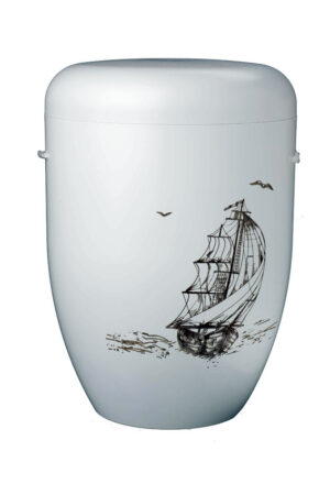 Urne weiß Segelschiff 10370