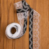 13  Lotband Ranke mit Spitze, schwarz/weiß