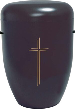 Urne schwarz, Dekor Kreuz 20191