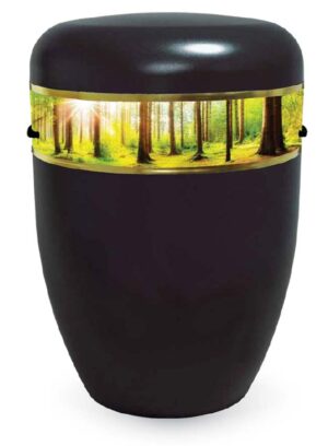 Urne schwarz, Zierband Wald 20203