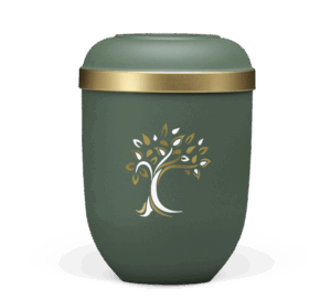 21331-ARB Olivegrün-Velours, Goldrand, Baum ArtDecor Gold/Weiss verspiegelt