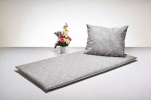 663892  Leinenoptik grau Herzchen