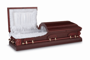 LG 900/M Amerik. Paulowniakuppeltruhe Mahagoni