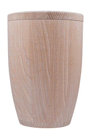 SA-3750 Holzurne, moderne Form, Eiche, weiß gewachst