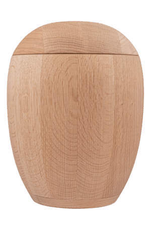 SA-3840 Holzurne, runde Form, Eiche, natur gewachst