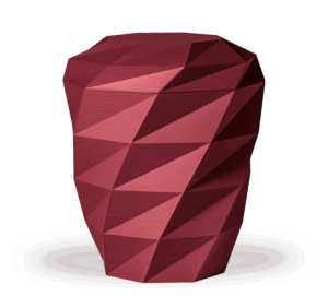 35200 - Naturstoffurne, Weinrot Velours, 3D-Druck