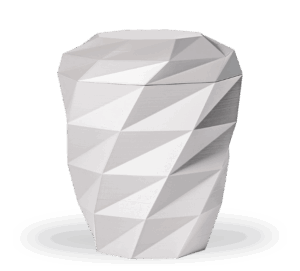 35550 - Naturstoffurne, Weiß-Matt, 3D-Druck