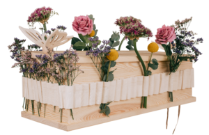 BL/KS-1 ECO Blumenband Kindersarg - ORIGINAL - ungebleichte Baumwolle