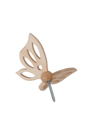 Holzschmetterling ROH als Kugelschraube klein