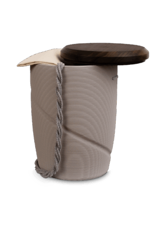 Magisches Band - grau mit Nussbaum Deckel