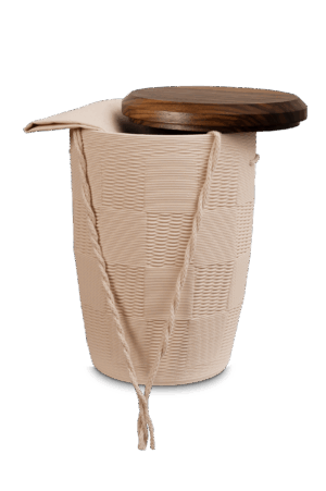 Schachbrett - creme mit Nussbaum Deckel