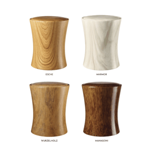 Contura Urnen Esche, Marmor, Wurzelholz, Mahagoni
