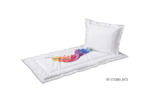 ST 171283 D75  Mischgewebe elfenbein, bunte Feder