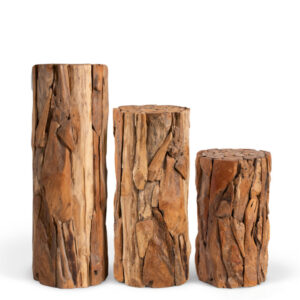 SET Teak-Holz-Säule "Unikat" 60 cm, 80 cm & 120 cm