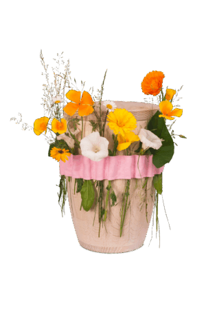 BL/B2 ROSA Urne ECO Blumenband - ORIGINAL - Baumwolle