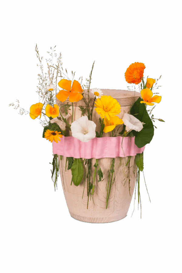 BL/B2 ROSA Urne ECO Blumenband - ORIGINAL - Baumwolle