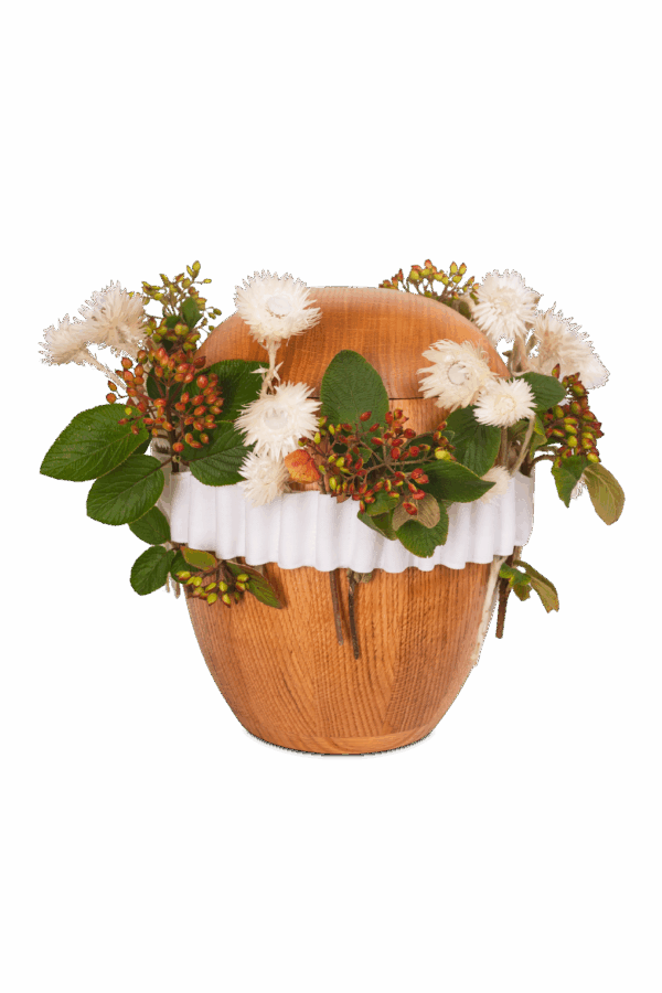 BL/B2 WEIß Urne ECO Blumenband - ORIGINAL - Baumwolle