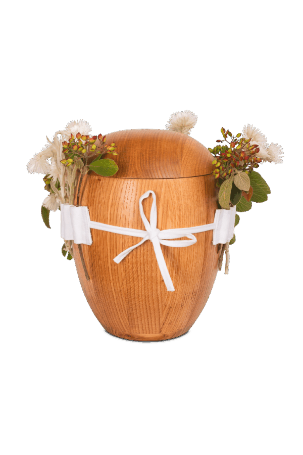 BL/B2 WEIß Urne ECO Blumenband - ORIGINAL - Baumwolle – Bild 2