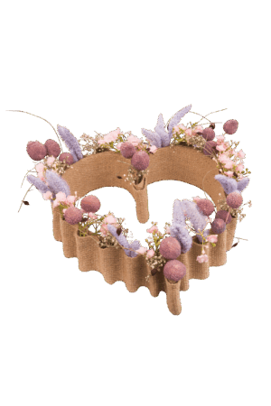 BL/HERZ-1  Blumenband - ORIGINAL - Jute/Sackleinen