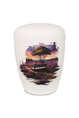 Heide mit Bank Urne  15 FH-2051-6