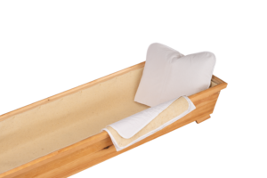 SW 721  Deckengarnitur inkl. Kissen, weiß - eingefasst, 150 g/m² Schurwoll-Füllung